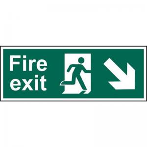 Fire Exit Running Man Arrow DownRight Sapp 400 X 150mm 419153
