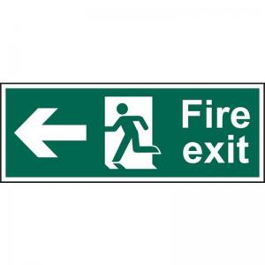 Fire Exit Man Arrow Left - Sav 300 X 100mm 419154