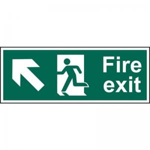 Fire Exit Running Man Arrow UpLeft Sapp 400 X 150mm 419179
