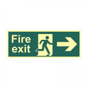 Fire Exit Man Arrow Right - Photolum.400 X 150mm 419198
