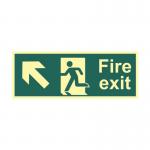 Fire Exit (man Arrow Upleft)- Photolum. (400 X 150 Mm) 419208