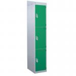 Standard Locker - with Sloping Top 1800.450.450 - 3 Compartment Green Doors 419231