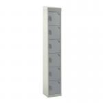 Standard Locker - with Sloping Top 1800.450.450 - 6 Compartment Light Grey Doors 419240