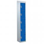 Standard Locker - with Sloping Top 1800.450.450 - 5 Compartment Dark Blue Doors 419245