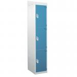 Standard Locker - with Sloping Top 1800.450.450 - 3 Compartment Light Blue Doors 419255
