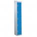 Standard Locker - with Sloping Top 1800.450.450 - 5 Compartment Light Blue Doors 419257
