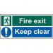 Fire Exit Keep Clear- 1.2 mm Recyclable Pp (450 X 200 Mm) - Pack of 5 419260