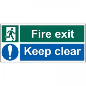 Fire Exit Keep Clear - 1.2mm Recyclable Pp 450 X 200mm 419265