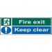 Fire Exit Keep Clear- 1.2 mm Recyclable Pp (600 X 200 Mm) 419266