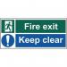Fire Exit Keep Clear- Sav (450 X 200 Mm) 419267