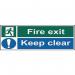 Fire Exit Keep Clear- Sav (600 X 200 Mm) 419268