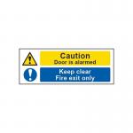 Caution Door Is Alarmed Keepclear Fire Exit Only - Sav (400 X 150 Mm) 419271