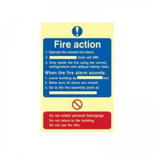 Fire Action Procedure - Phs 200 X 300mm 419288