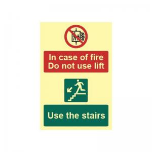 In Case Of Fire Do Not Use Lift Use The Stairs - Phs 200 X 300mm