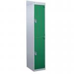 Standard Locker - with Sloping Top 1800.300.300 - 2 Compartment - Green Doors 419300