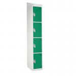 Standard Locker - with Sloping Top 1800.300.300 - 4 Compartment - Green Doors 419302