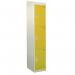 Standard Locker - with Sloping Top 1800.300.300 - 3 Compartment - Yellow Doors 419319