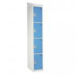 Standard Locker - with Sloping Top 1800.300.300 - 4 Compartment - Light Blue Doors 419326