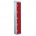 Standard Locker - with Sloping Top 1800.300.300 - 5 Compartment - Red Doors 419333