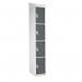 Standard Locker - with Sloping Top 1800.300.300 - 4 Compartment - Dark Grey Doors 419338