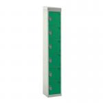 Standard Locker - with Sloping Top 1800.300.450 - 6 Compartment - Green Doors 419346