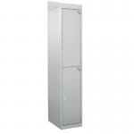 Standard Locker - with Sloping Top 1800.300.450 - 2 Compartment - Light Grey Doors 419348
