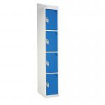 Standard Locker - with Sloping Top 1800.300.450 - 4 Compartment - Dark Blue Doors 419356