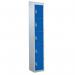 Standard Locker - with Sloping Top 1800.300.450 - 5 Compartment - Dark Blue Doors 419357