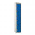 Standard Locker - with Sloping Top 1800.300.450 - 6 Compartment - Dark Blue Doors 419358
