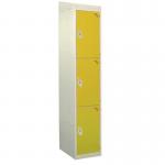 Standard Locker - with Sloping Top 1800.300.450 - 3 Compartment - Yellow Doors 419361