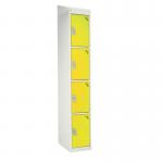 Standard Locker - with Sloping Top 1800.300.450 - 4 Compartment - Yellow Doors 419362