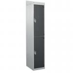 Standard Locker - with Sloping Top 1800.300.450 - 2 Compartment - Dark Grey Doors 419378