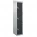 Standard Locker - with Sloping Top 1800.300.450 - 3 Compartment Dark Grey Doors 419379