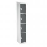 Standard Locker - with Sloping Top 1800.300.450 - 4 Compartment - Dark Grey Doors 419380