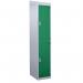 Standard Locker - with Sloping Top 1800.380.380 - 2 Compartment Green Doors 419384