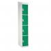 Standard Locker - with Sloping Top 1800.380.380 - 4 Compartment Green Doors 419386