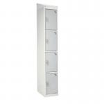 Standard Locker - with Sloping Top 1800.380.380 - 4 Compartment Light Grey Doors 419392