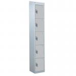Standard Locker - with Sloping Top 1800.380.380 - 5 Compartment Light Grey Doors 419393
