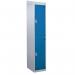 Standard Locker - with Sloping Top 1800.380.380 - 2 Compartment Dark Blue Doors 419396