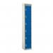 Standard Locker - with Sloping Top 1800.380.380 - 6 Compartment Dark Blue Doors 419400