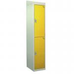 Standard Locker - with Sloping Top 1800.380.380 - 2 Compartment Yellow Doors 419402