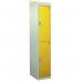 Standard Locker - with Sloping Top 1800.380.380 - 2 Compartment Yellow Doors 419402