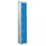 Standard Locker - with Sloping Top 1800.380.380 - 5 Compartment Light Blue Doors 419411