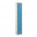 Standard Locker - with Sloping Top 1800.380.380 - 6 Compartment Light Blue Doors 419412