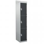 Standard Locker - with Sloping Top 1800.450.450 - 3 Compartment Dark Grey Doors 419423