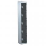 Standard Locker - with Sloping Top 1800.450.450 - 5 Compartment Dark Grey Doors 419425