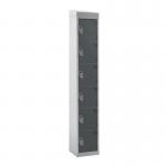 Standard Locker - with Sloping Top 1800.450.450 - 6 Compartment Dark Grey Doors 419426