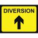 1050 X 750 mm Temporarysign & Frame - Diversion (arrow Up) 419454