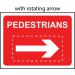 600 X 450 mm Temporary Sign &frame - Pedestrians with Reversible Arrow 419464