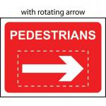 600 X 450 mm Temporary Sign- Pedestrians with Reversible Arrow 419465